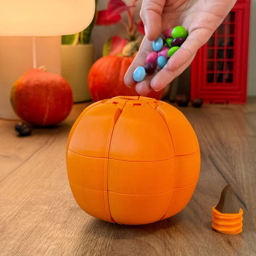 Dynia na Halloween - pojemnik na cukierki, dekoracja jesienna